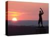 Memorial Statue of a Civil War Soldier on Cemetery Ridge on Gettysburg Battlefield-null-Stretched Canvas