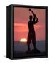 Memorial Statue of a Civil War Soldier on Cemetery Ridge on Gettysburg Battlefield-null-Framed Stretched Canvas