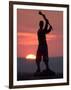 Memorial Statue of a Civil War Soldier on Cemetery Ridge on Gettysburg Battlefield-null-Framed Photographic Print