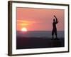 Memorial Statue of a Civil War Soldier on Cemetery Ridge on Gettysburg Battlefield-null-Framed Photographic Print