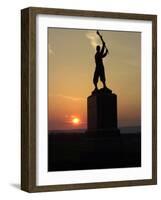 Memorial Statue of a Civil War Soldier on Cemetery Ridge on Gettysburg Battlefield-null-Framed Photographic Print