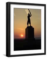 Memorial Statue of a Civil War Soldier on Cemetery Ridge on Gettysburg Battlefield-null-Framed Photographic Print