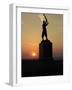 Memorial Statue of a Civil War Soldier on Cemetery Ridge on Gettysburg Battlefield-null-Framed Photographic Print