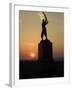 Memorial Statue of a Civil War Soldier on Cemetery Ridge on Gettysburg Battlefield-null-Framed Photographic Print