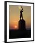 Memorial Statue of a Civil War Soldier on Cemetery Ridge on Gettysburg Battlefield-null-Framed Photographic Print