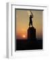 Memorial Statue of a Civil War Soldier on Cemetery Ridge on Gettysburg Battlefield-null-Framed Photographic Print