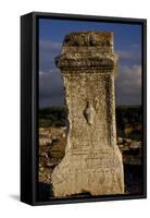 Memorial Stone with Aquarius in Relief, Ancient City of Cannae, Battle of Cannae, Puglia, Italy-null-Framed Stretched Canvas