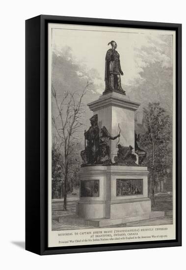 Memorial to Captain Joseph Brant (Thayendanegea) Recently Unveiled at Brantford, Ontario, Canada-null-Framed Stretched Canvas