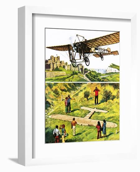 Memorial to Louis Bleriot's Flight across the Channel in 1909-Green-Framed Giclee Print