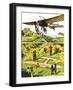 Memorial to Louis Bleriot's Flight across the Channel in 1909-Green-Framed Giclee Print