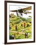 Memorial to Louis Bleriot's Flight across the Channel in 1909-Green-Framed Giclee Print