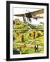 Memorial to Louis Bleriot's Flight across the Channel in 1909-Green-Framed Giclee Print