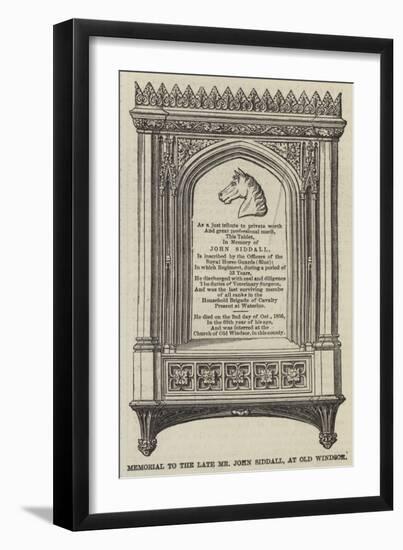 Memorial to the Late Mr John Siddall, at Old Windsor-null-Framed Giclee Print