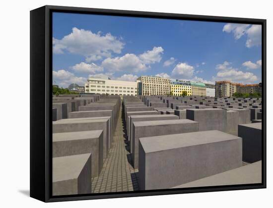 Memorial to the Murdered Jews of Europe, or the Holocaust Memorial, Ebertstrasse, Berlin, Germany-Neale Clarke-Framed Stretched Canvas
