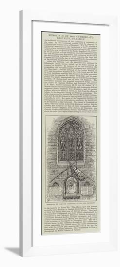 Memorials in Carlisle Cathedral to the 34th Regiment-Frank Watkins-Framed Giclee Print