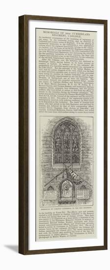 Memorials in Carlisle Cathedral to the 34th Regiment-Frank Watkins-Framed Premium Giclee Print