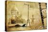 Memories About Paris.. Vintage Photoalbum Series-Maugli-l-Stretched Canvas