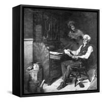 Memories (or Elderly Gentleman Reminded of a Past Love)-Norman Rockwell-Framed Stretched Canvas