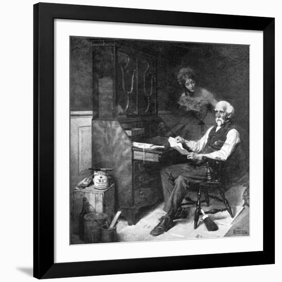 Memories (or Elderly Gentleman Reminded of a Past Love)-Norman Rockwell-Framed Giclee Print