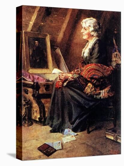 Memories (or Woman Reading Love Letters in Attic)-Norman Rockwell-Stretched Canvas