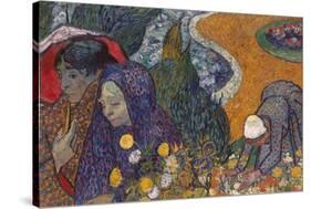 Memory of the Garden at Etten (Ladies of Arles).-VINCENT VAN GOGH-Stretched Canvas