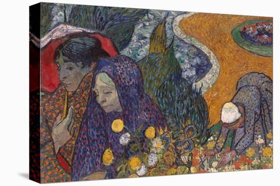 Memory of the Garden at Etten (Ladies of Arles).-VINCENT VAN GOGH-Stretched Canvas