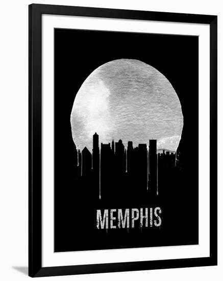 Memphis Skyline Black-null-Framed Art Print