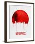 Memphis Skyline Red-null-Framed Art Print