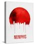 Memphis Skyline Red-null-Stretched Canvas