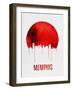 Memphis Skyline Red-null-Framed Art Print