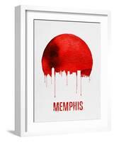 Memphis Skyline Red-null-Framed Art Print