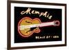 Memphis, Tennesse - Neon Guitar Sign-Lantern Press-Framed Premium Giclee Print