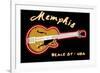 Memphis, Tennesse - Neon Guitar Sign-Lantern Press-Framed Art Print