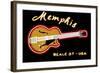 Memphis, Tennesse - Neon Guitar Sign-Lantern Press-Framed Art Print