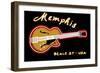 Memphis, Tennesse - Neon Guitar Sign-Lantern Press-Framed Art Print