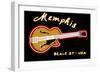 Memphis, Tennesse - Neon Guitar Sign-Lantern Press-Framed Art Print