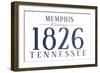 Memphis, Tennessee - Established Date (Blue)-Lantern Press-Framed Art Print