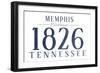 Memphis, Tennessee - Established Date (Blue)-Lantern Press-Framed Art Print