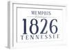 Memphis, Tennessee - Established Date (Blue)-Lantern Press-Framed Art Print