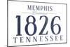 Memphis, Tennessee - Established Date (Blue)-Lantern Press-Mounted Art Print