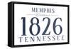 Memphis, Tennessee - Established Date (Blue)-Lantern Press-Framed Stretched Canvas