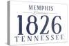 Memphis, Tennessee - Established Date (Blue)-Lantern Press-Stretched Canvas