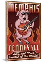 Memphis, Tennessee - Guitar Pig-null-Mounted Poster