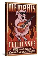 Memphis, Tennessee - Guitar Pig-Lantern Press-Stretched Canvas