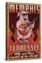 Memphis, Tennessee - Guitar Pig-Lantern Press-Stretched Canvas