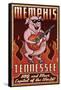 Memphis, Tennessee - Guitar Pig-Lantern Press-Framed Stretched Canvas