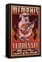 Memphis, Tennessee - Guitar Pig-Lantern Press-Framed Stretched Canvas