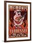 Memphis, Tennessee - Guitar Pig-Lantern Press-Framed Art Print