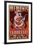 Memphis, Tennessee - Guitar Pig-Lantern Press-Framed Art Print