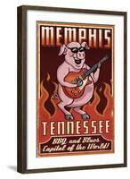 Memphis, Tennessee - Guitar Pig-Lantern Press-Framed Art Print